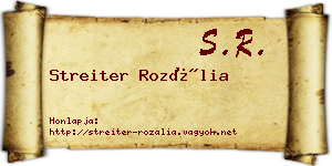 Streiter Rozália névjegykártya
